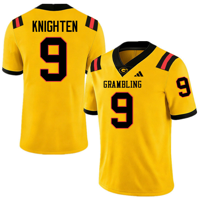 Grambling State Tigers #9 Covadis Knighten College Football Jerseys,Uniforms-Gold